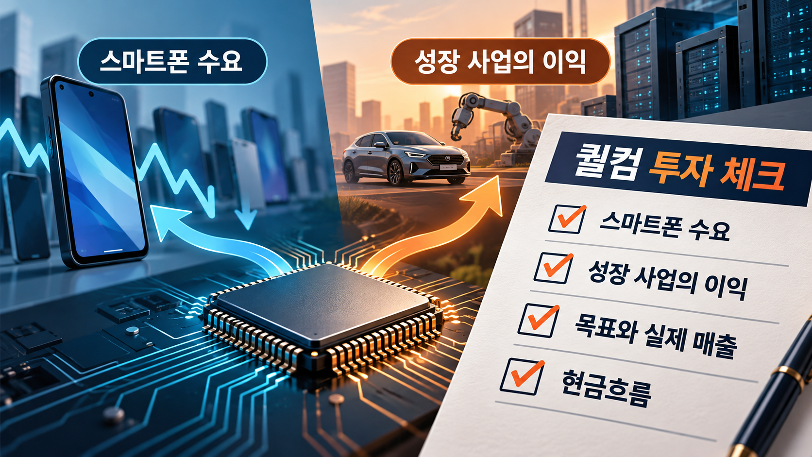 스마트폰 수요와 신규 사업 실행 위험 체크 이미지
