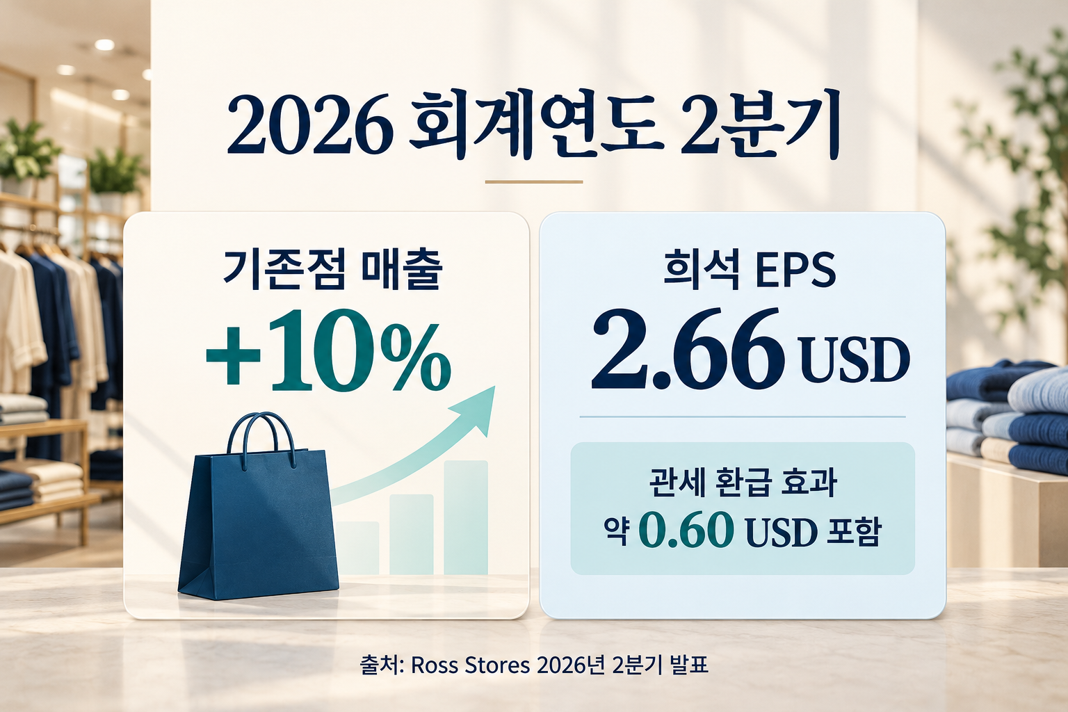 기존점 매출 증가와 EPS에 포함된 관세 환급 효과