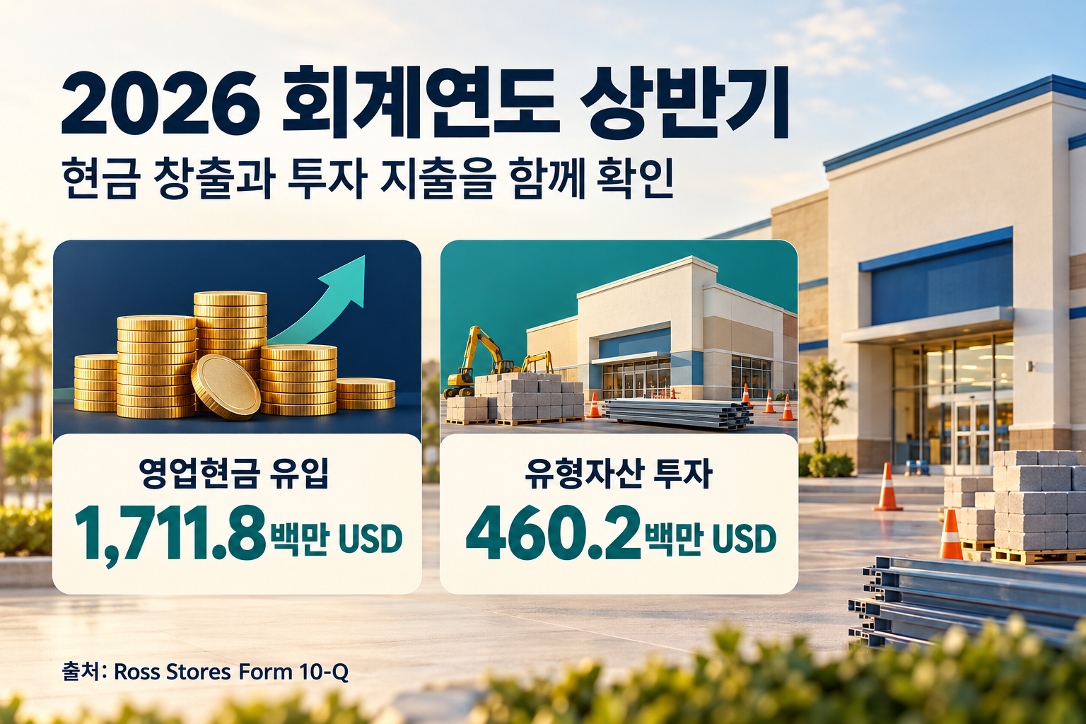 상반기 영업현금 유입과 유형자산 투자 지출