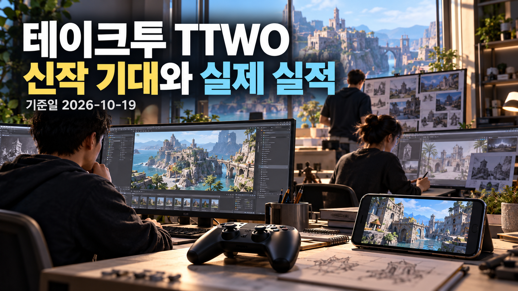 콘솔·모바일 게임 개발 과정을 표현한 산업 개념